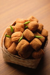 Tahu Sumedang is tofu typical of the Sumedang region, West Java. Made from soybeans.