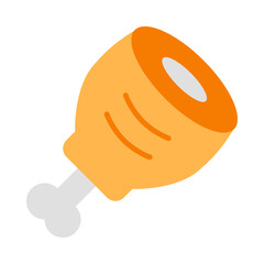 Chicken Leg Flat Icon
