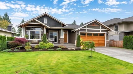 Modern House with Front Yard and Driveway.