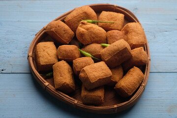 Tahu Sumedang is tofu typical of the Sumedang region, West Java. Made from soybeans. Fried tofu. 