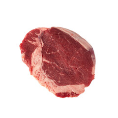 beef tenderloin steak, raw meat, cutout.