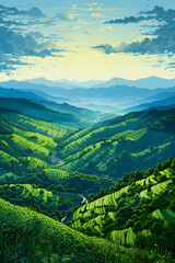 Obraz premium Serenity Unfolded: The Pure Essence of a Lush Green, Human-free Environment