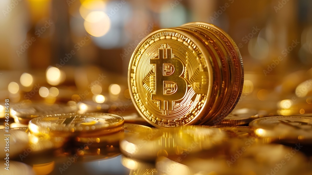 Poster bitcoin cryptocurrency coin stack macro
