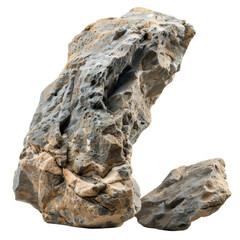 A large rock with a small piece missing