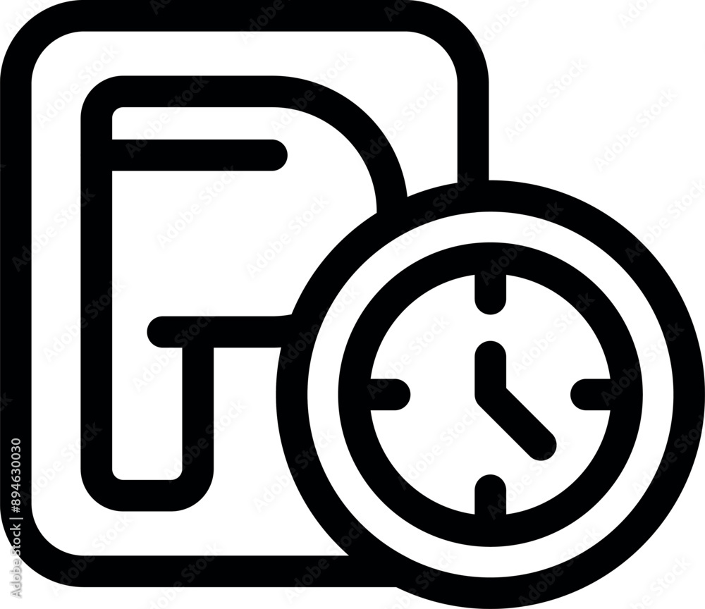 Aufkleber clock is overlapping a document, representing the concept of time management and deadlines