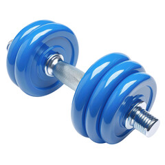 A blue weight with a silver handle