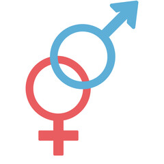 Gender Symbols vector icon in flat style 