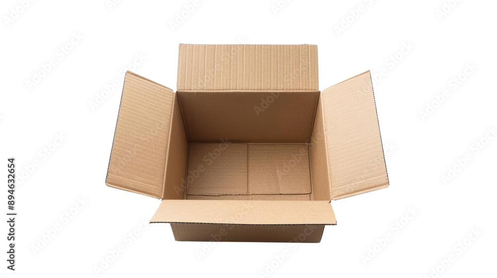 Poster A cardboard box is open and empty