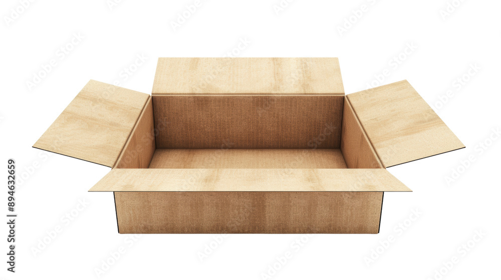 Poster a cardboard box is open and empty