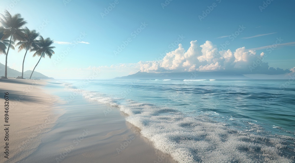 Canvas Prints Palm Tree on a Tropical Beach