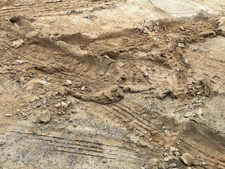 texture of a dirt road surface