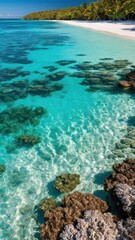 Obraz premium turquoise water and corals in the shallow waters o