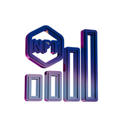 NFT Security Shield Icon in Neon Gradient Style..