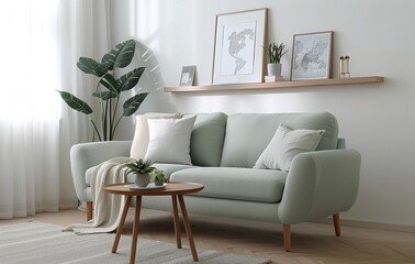 Living Room Interior Design With Sofa and Coffee Table