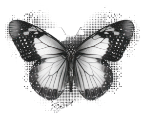 PNG Monochrome butterfly digital illustration