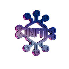 NFT Security Shield Icon in Neon Gradient Style..