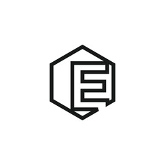 Letter E logo design vector with universal form and creative idea