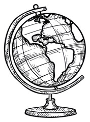 PNG  Hand-drawn globe illustration sketch
