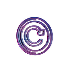 3D Neon Retro Icon - Repeat Button