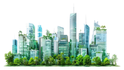 PNG Modern eco-friendly urban skyline