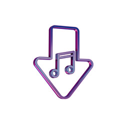 3D Neon Retro Icon - Retro Download Music