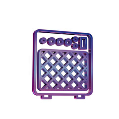 3D Neon Retro Icon - Electric Guitar Amplifier