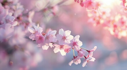 Obraz premium Cherry Blossoms in Sunlight