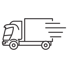 The postman is driving a van.Isolated on white background.Flat vector.Moving and cargo transportationShipping fast delivery truck.Delivery truck with man.Delivery courier man.