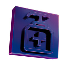 3D Neon Retro Icon - Sanitizer symbol