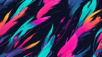 abstract brush patterns retro neon