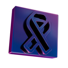 3D Neon Retro Icon -  HIV Inconclusive symbol