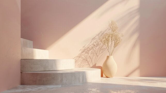 A 3D marketing object rendered in a clean minimal design floating against a spacious backdrop The image provides ample copy space ideal for text overlays or additional graphics The simple aesthetic