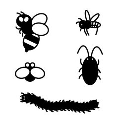 あまり気持ち悪くないデフォルメした害虫のイラストセット