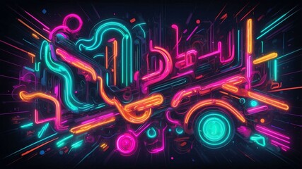 Fototapeta premium textured abstract retro neon