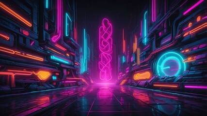 textured abstract retro neon