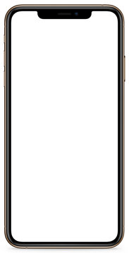 Apple iPhone 11 Pro Max Gold with shadow. Realistic Modern apple Smartphone With home Button Branding Mockup Detailed Isolated Business Ad Mobile Presentation Showcase Tech Display Device Template PNG