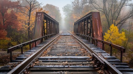 Fototapeta premium Deserted railroad bridge