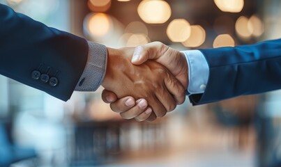 business people negotiate and shake hands after successful agreement