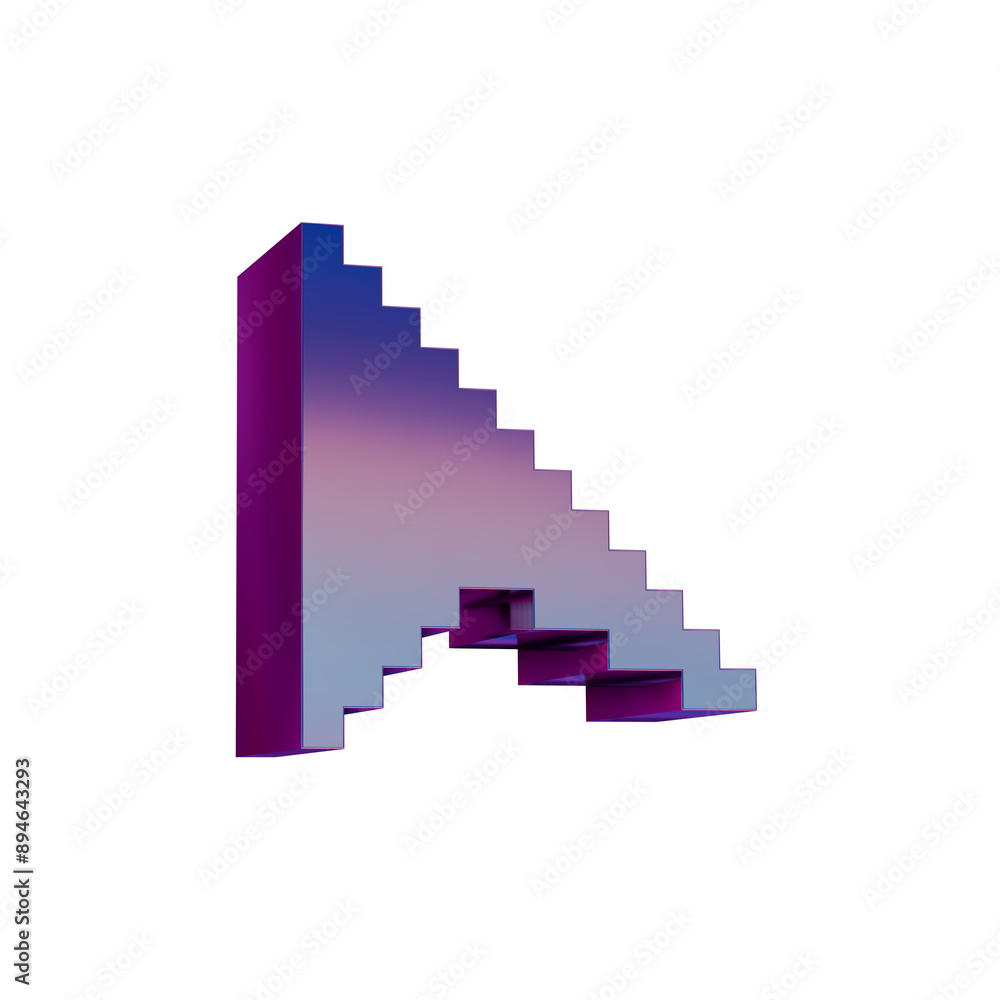 Aufkleber 3d neon retro icon - pixel icon cursor symbol