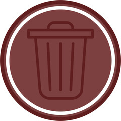 Trash Vector Line Maroon Double Circle White Maroon
