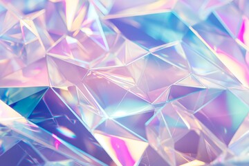 A piece of paper with a pattern of triangles and squares. The paper is made of plastic and has a shiny, reflective surface. The image has a futuristic, high-tech feel to it