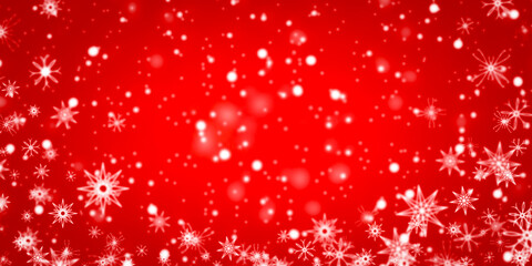 red christmas background with snowflakes