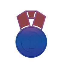 Award Medal Icon in Neon Gradient Style..