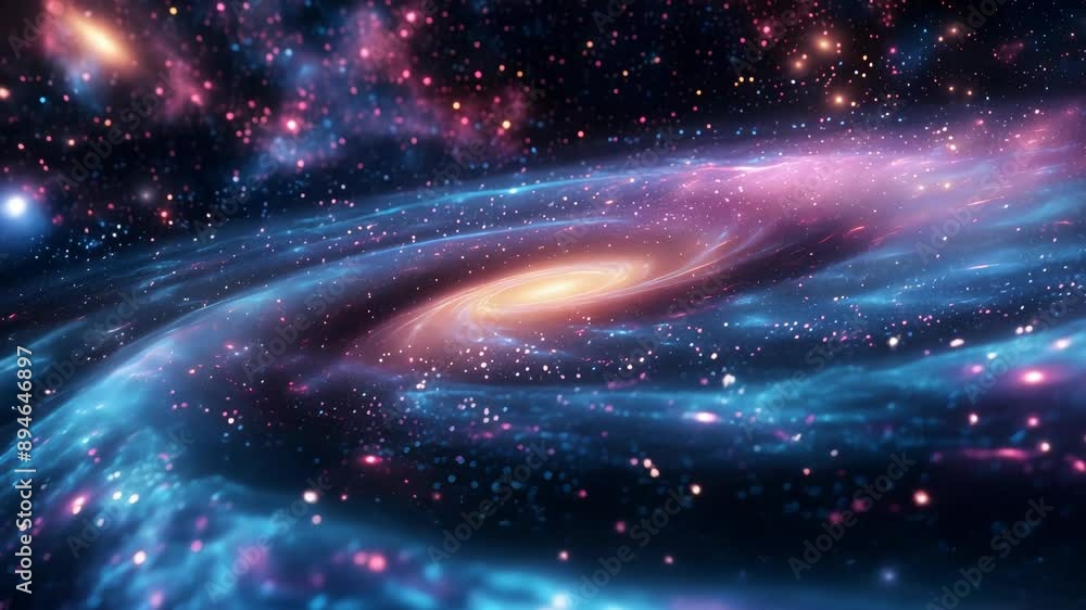 Canvas Prints slow motion of a star galaxy in a spiral. flight through space.