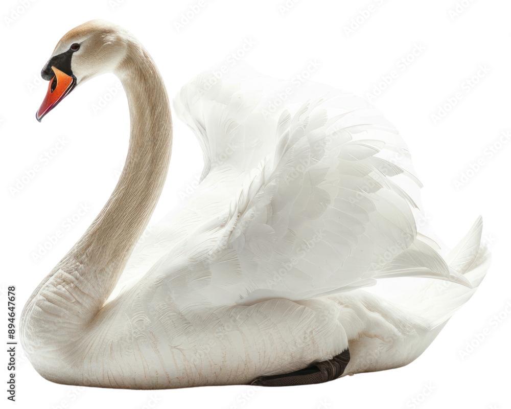 Poster PNG Elegant swan in serene pose