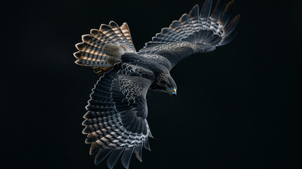 Fototapeta premium A flying hawk in the wild