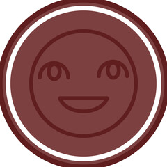 Fototapeta premium emoji Baby Smile Vector Line Double Circle Maroon