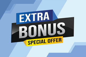 extra bonus word concept vector illustration with lines 3d style for social media landing page, template, ui, web, mobile app, poster, banner, flyer, background, gift card, coupon, label, wallpaper

