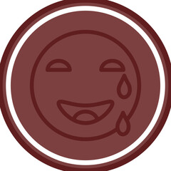 emoji weeping Vector Line Double Circle Maroon