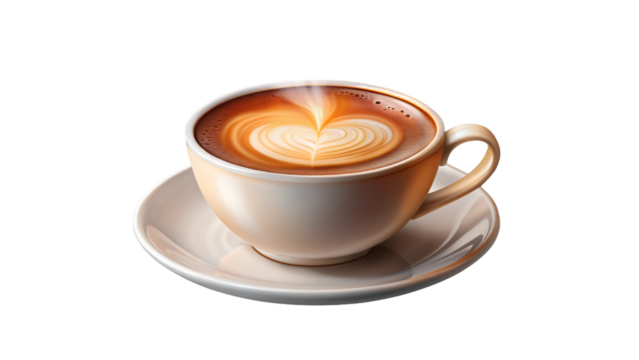 A cup of coffee isolated on a white background